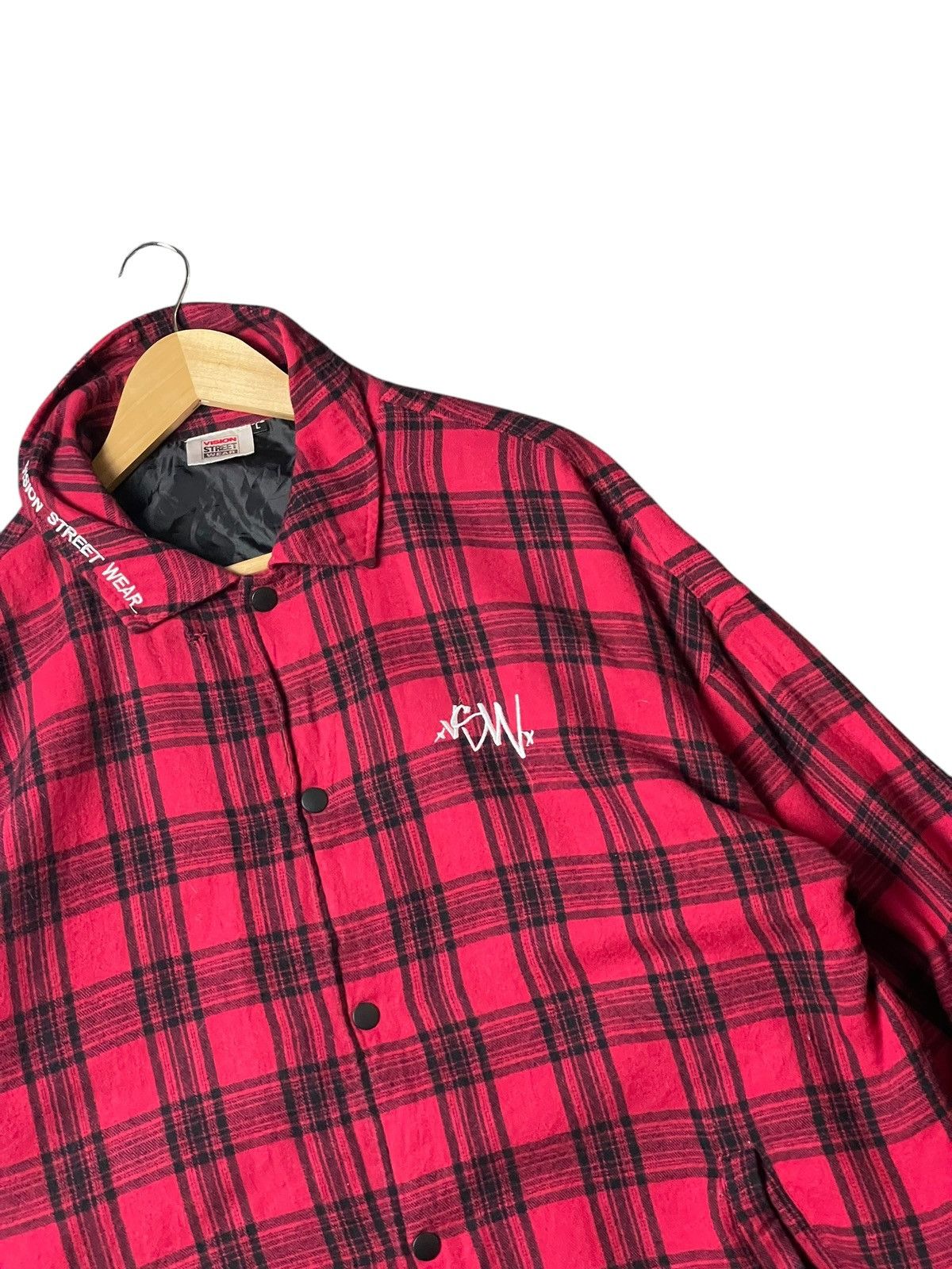 Japanese Brand × Vintage × Vision Streetwear Vision StreetWear Checkered Button Jacket (98) Size US L / EU 52-54 / 3 - 2 Thumbnail