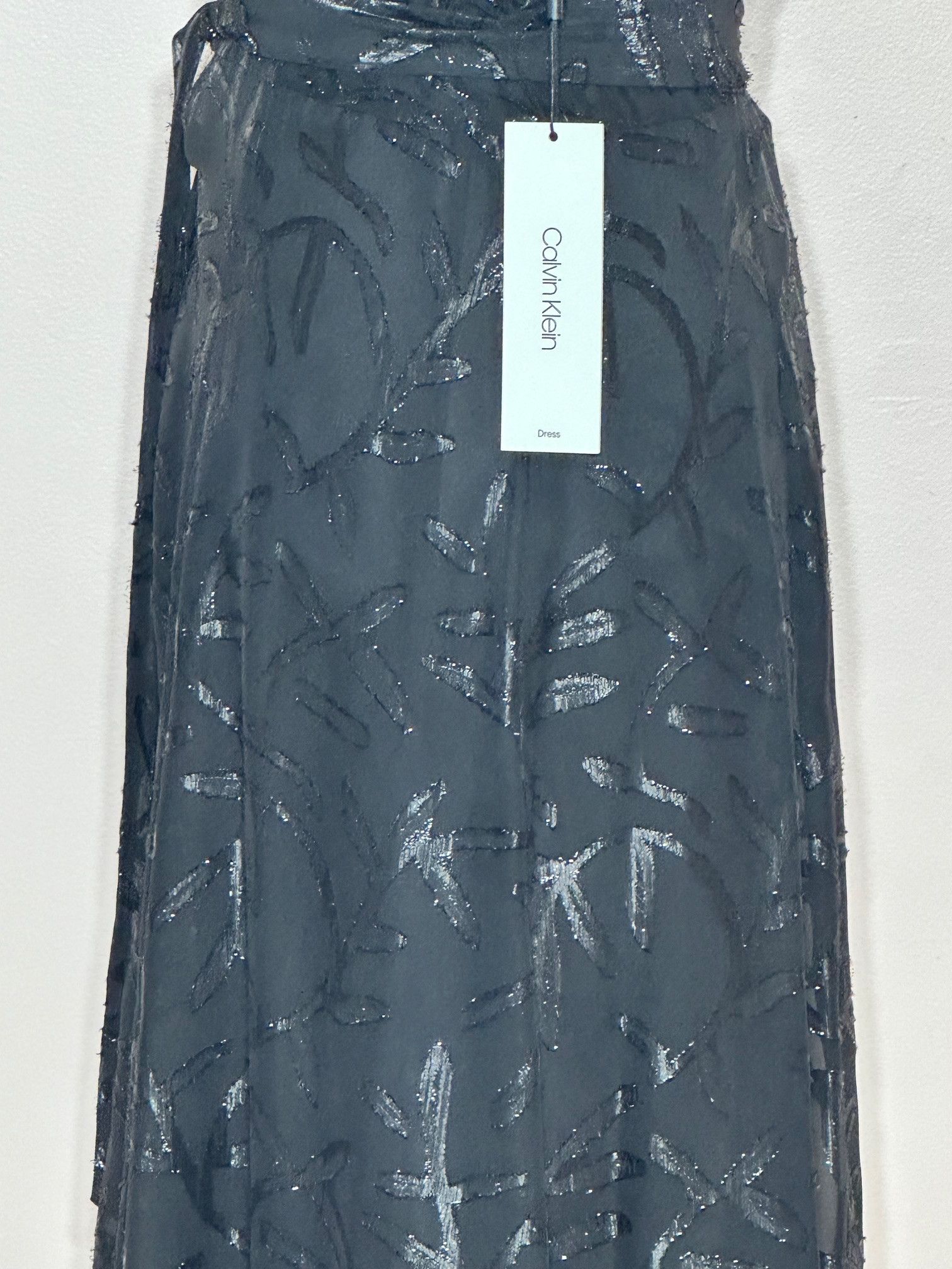 Calvin Klein Calvin Klein Chiffon with Leaf Print Applique Shirt Dress Size XL / US 12-14 / IT 48-50 - 5 Thumbnail