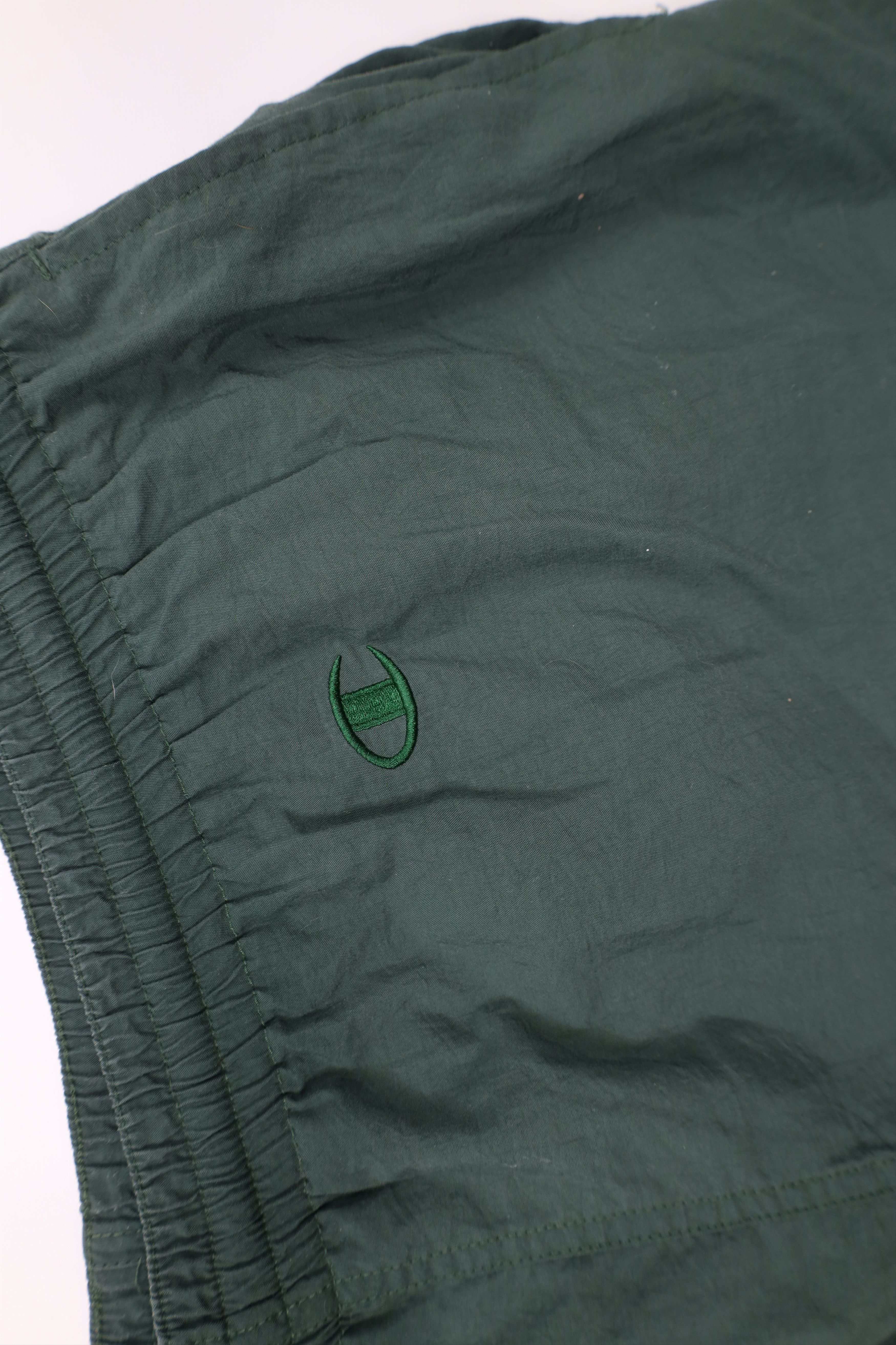 Champion × Vintage Vintage 90s Champion Spell Out Lined Shorts Baggies Green Size US 36 / EU 52 - 6 Thumbnail