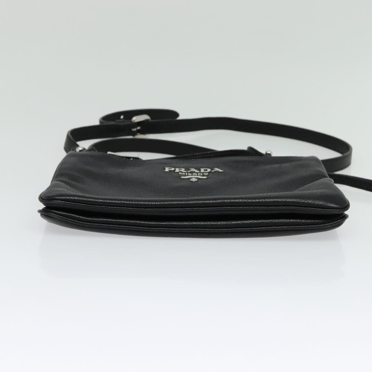 Prada PRADA Shoulder Bag Leather Black Silver Size ONE SIZE - 9 Thumbnail