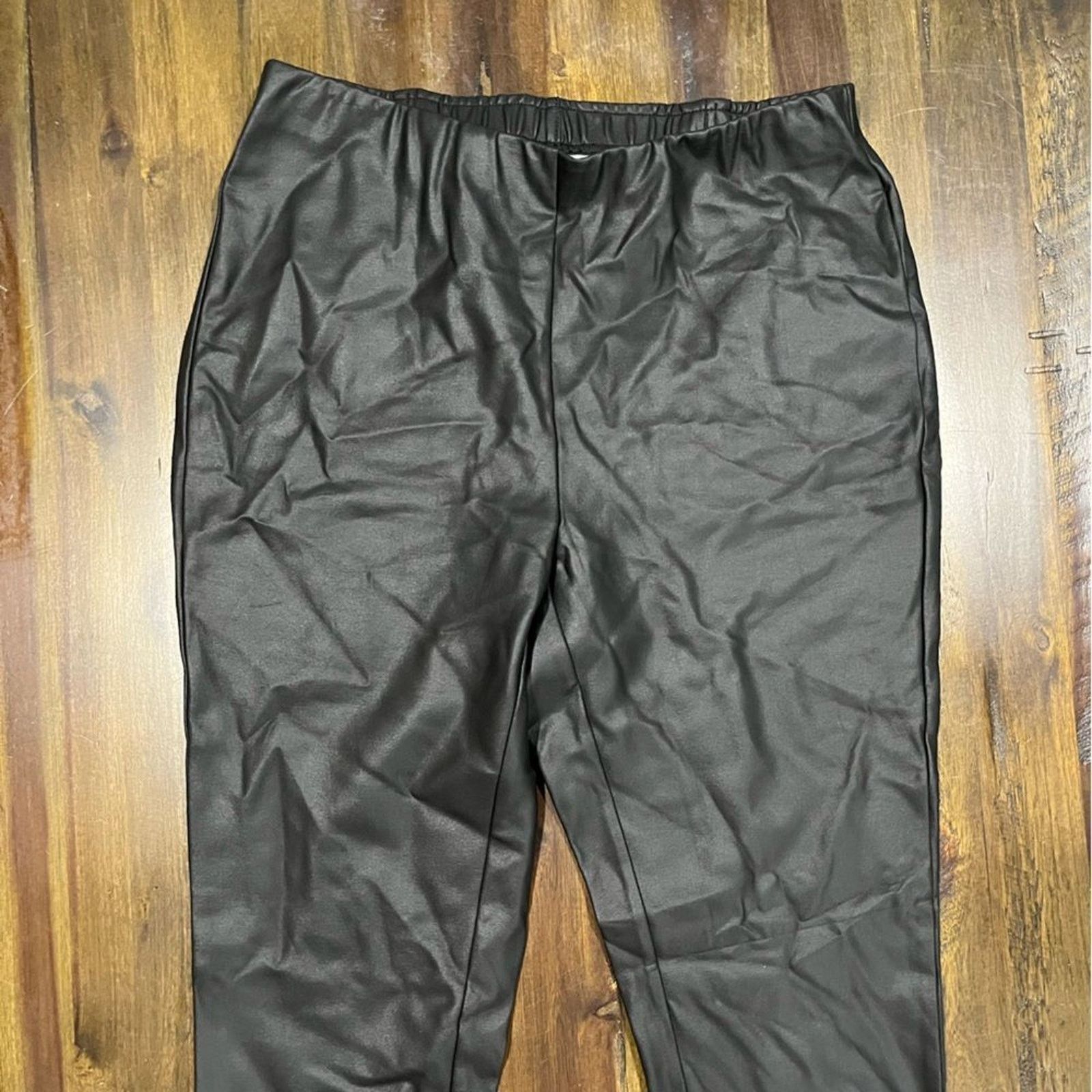 Vintage J. Jill Smoothing Ponte Leggings Faux Leather Size Small Size 26" / US 2 / IT 38 - 3 Thumbnail