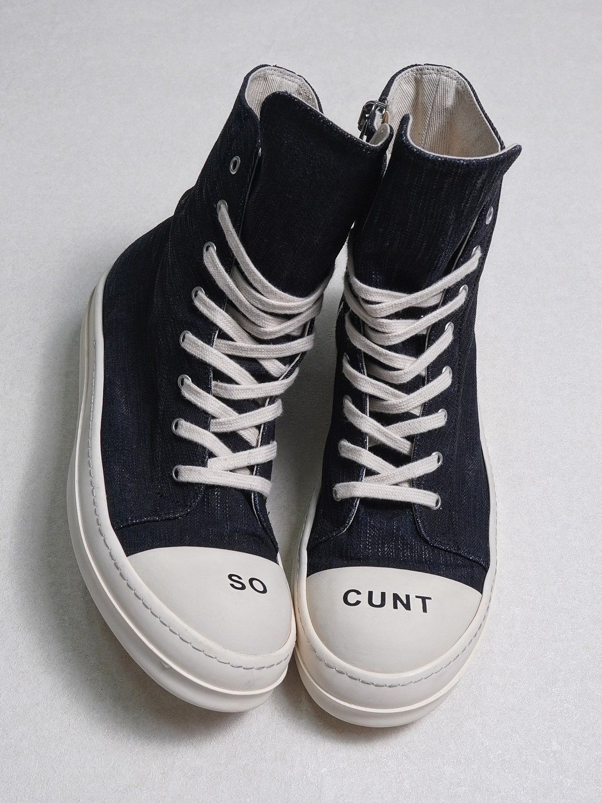 Rick Owens Drkshdw FW19 “So Cunt” Ramones Sneakers Size US 10.5 / EU 43-44 - 1 Thumbnail