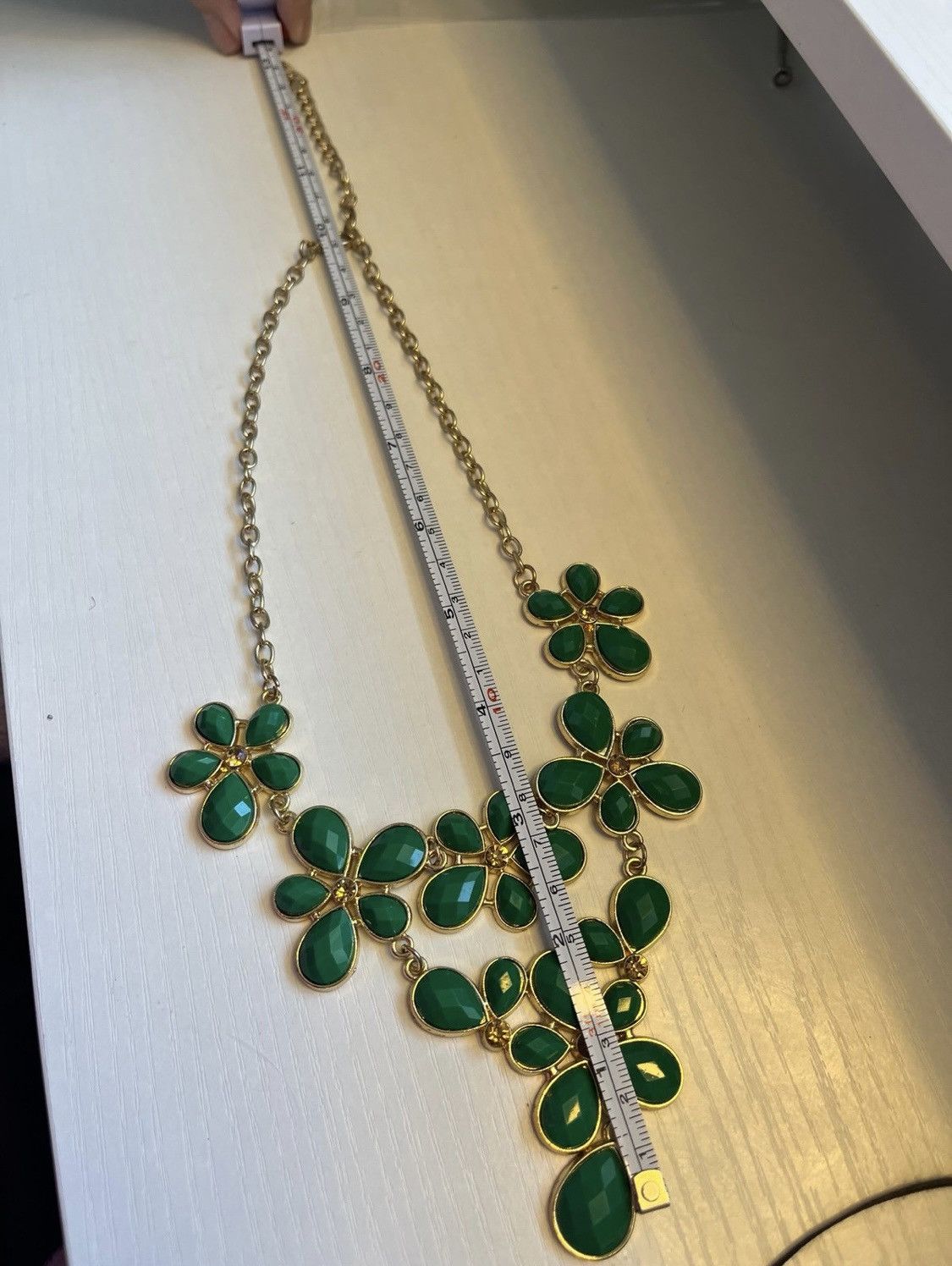 Other Elegant Gold and Green Floral Necklace Size ONE SIZE - 7 Thumbnail