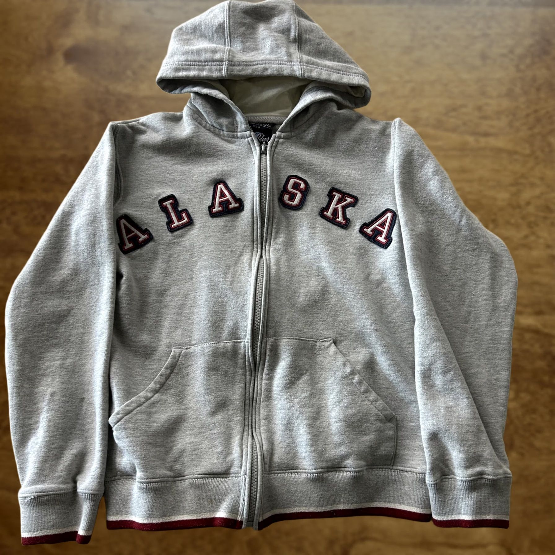 Vintage Mens Small Alaska Hoodie Polar Graphics Gray Full Zip Fleece Sweatshirt Size US S / EU 44-46 / 1 - 1 Thumbnail