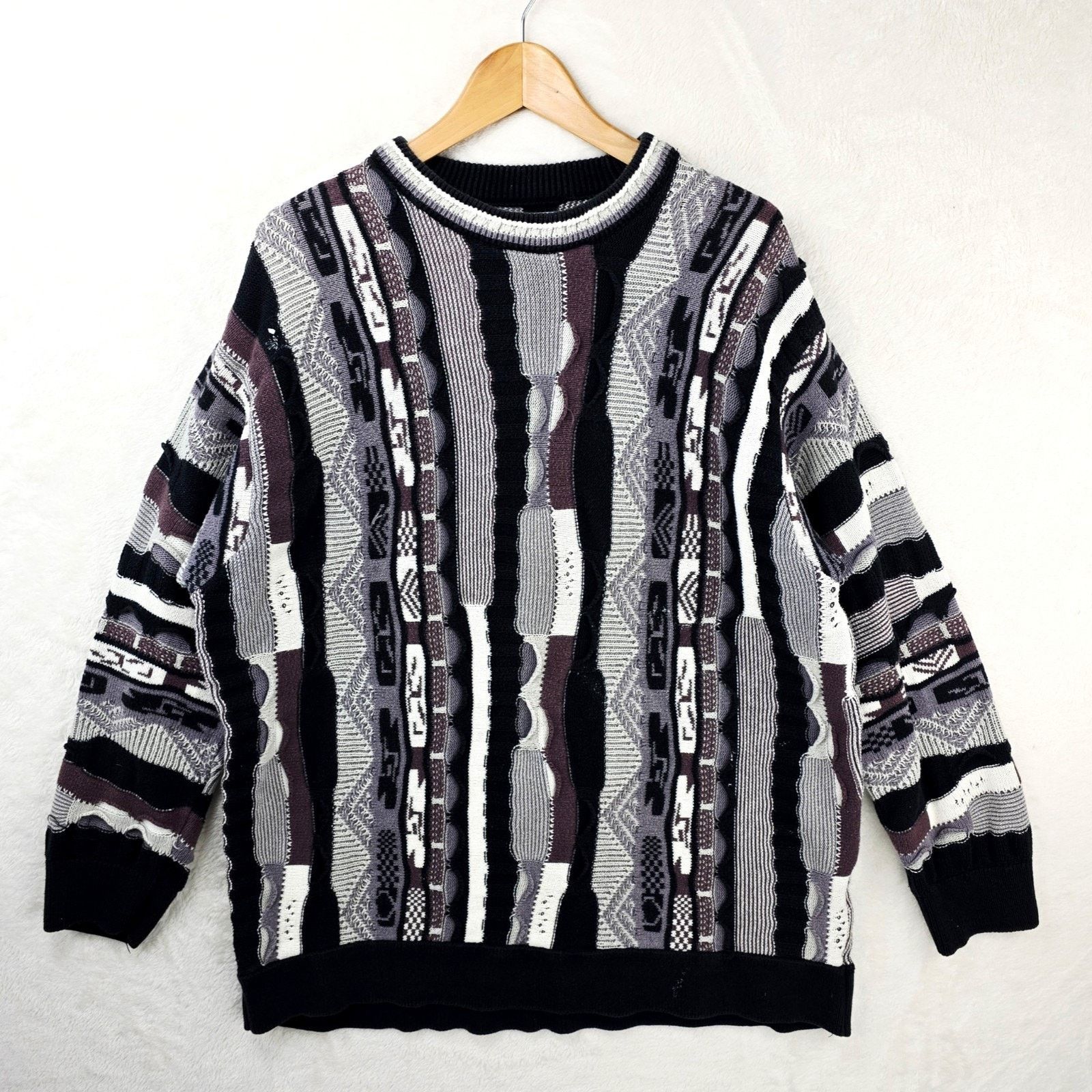 Zara Vintage Zara Mens XL 3D Knit Textured Coogi Style Sweater Size US XL / EU 56 / 4 - 1 Thumbnail
