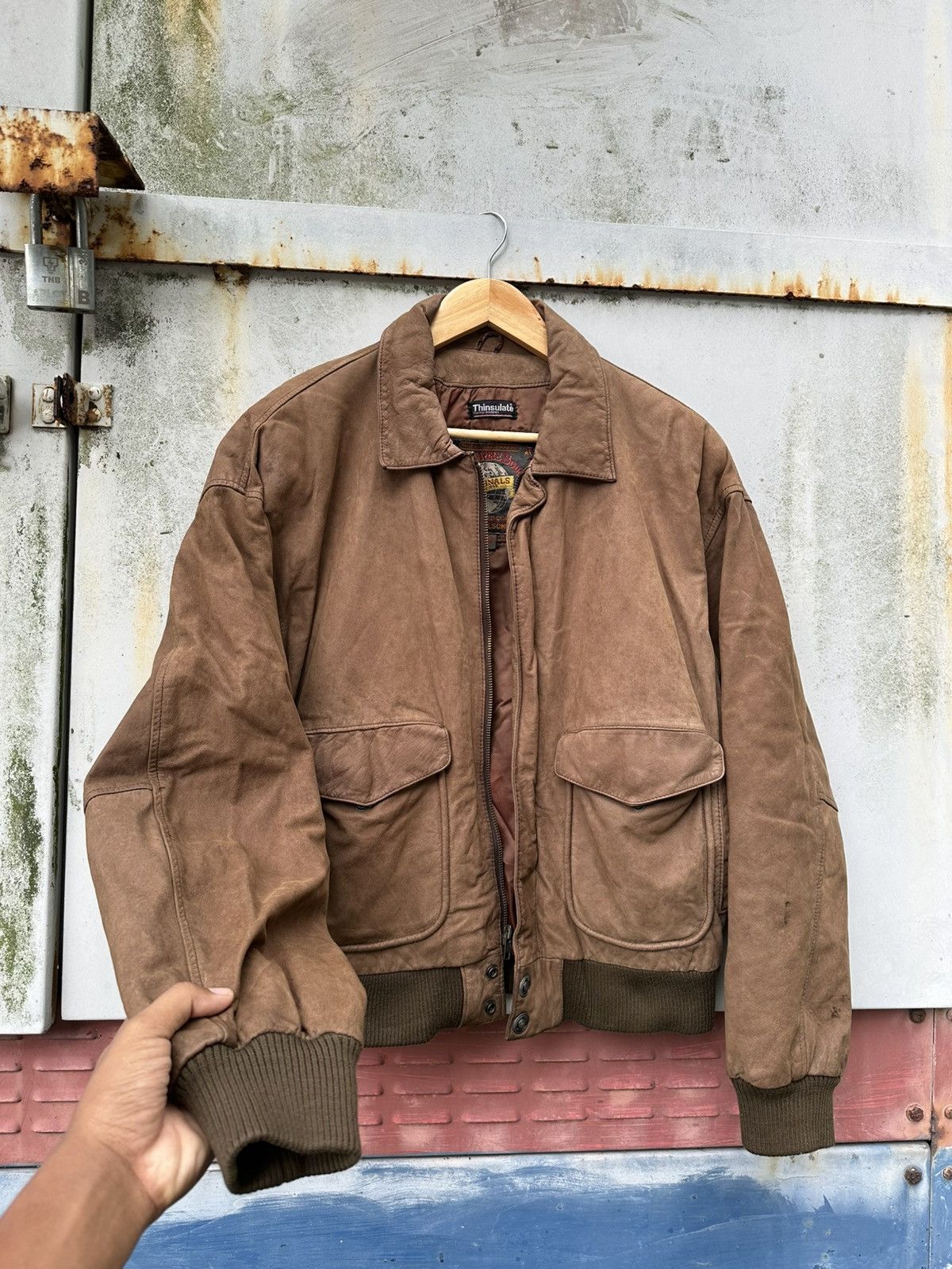 Vintage 👹Vintage Wilsons X Thinsulate Aviator Leather Bomber Jacket Size US M / EU 48-50 / 2 - 9 Thumbnail