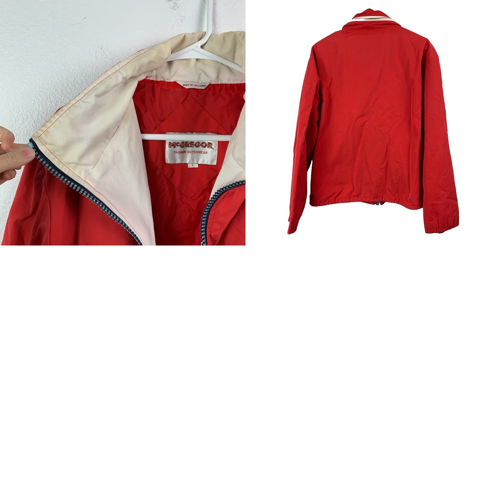 McGregor VINTAGE McGregor Red Coaches Jacket Zipper Hood Large Jacket Mens Size US L / EU 52-54 / 3 - 8 Thumbnail