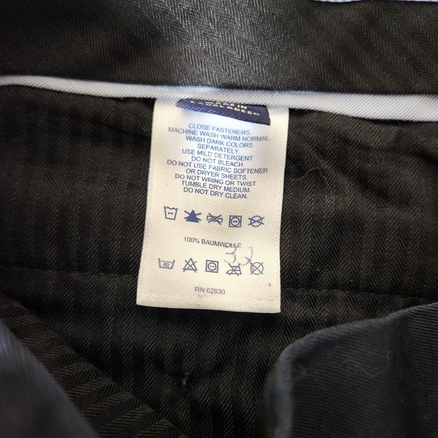 Lands' End Lands' End Tailored Fit No Iron Flat Front Navy Twill Pants-Size 32x32 Men Pants Flat Front Wrinkle Resistant 100% Cotton Twill Dress Pants Mens Size US 32 / EU 48 - 5 Thumbnail