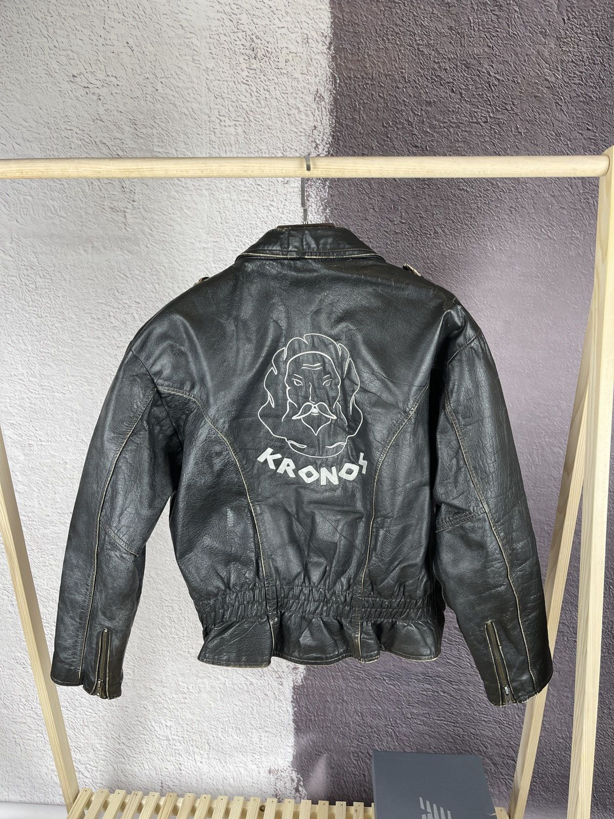 Vintage Norma Vintage 80s 90s Leather motorcycle jacket Kronos Rare Size US L / EU 52-54 / 3 - 15 Thumbnail