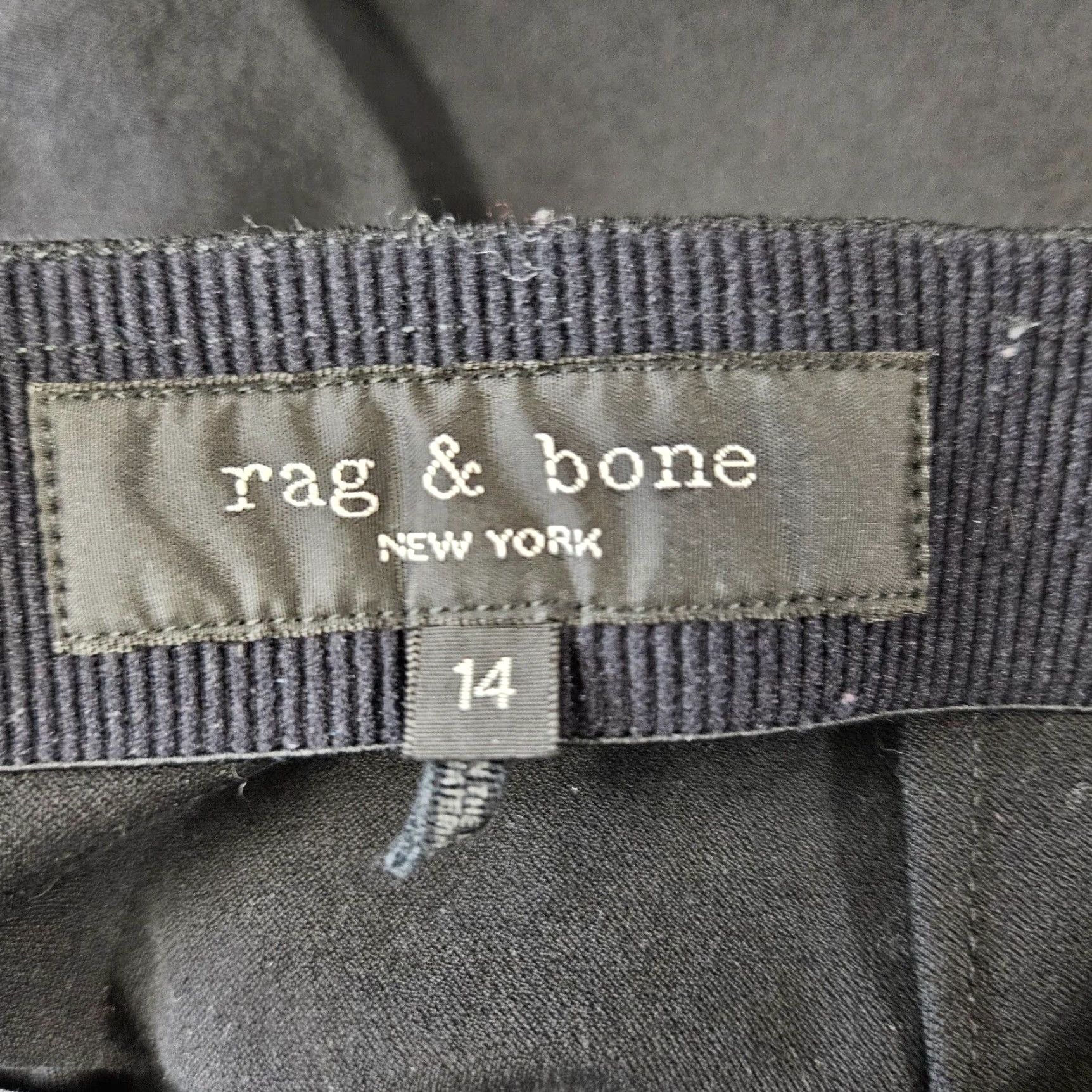 Rag & Bone Rag & bone Womens Ankle Pants Sz 14 Black High Rise Cotton Blend Pants Short Inseam 27in Size 36" / US 14 / IT 50 - 7 Thumbnail