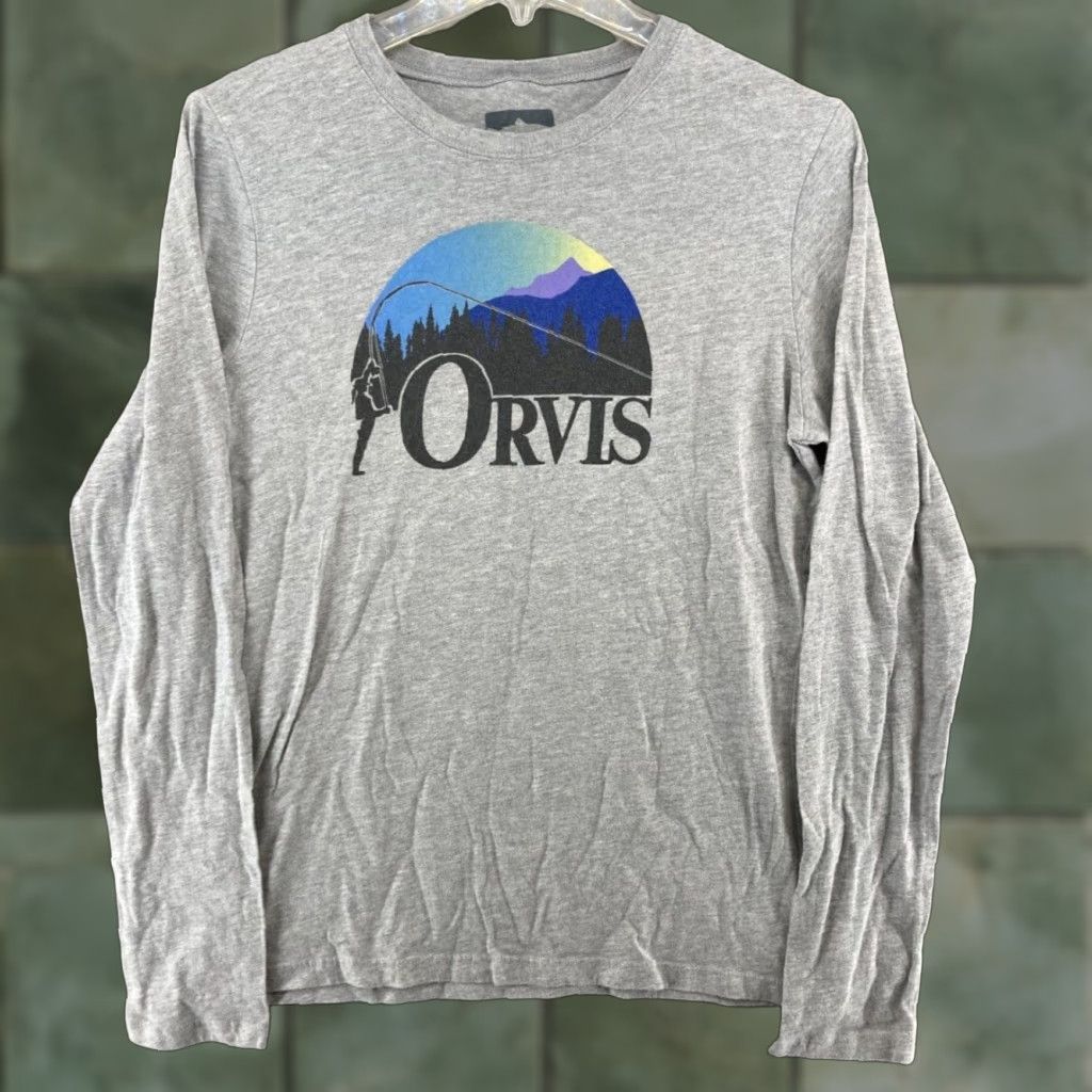 Orvis Orvis Mens Long Sleeve TShirt Medium Gray Logo Spellout Outdoor Size US M / EU 48-50 / 2 - 1 Thumbnail