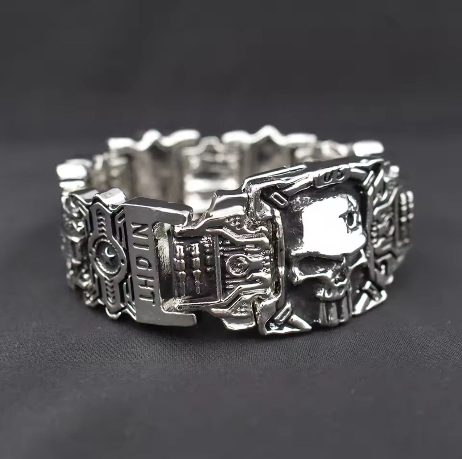 Vintage 20cm Vintage Charm Skull Bracelet Size ONE SIZE - 2 Thumbnail