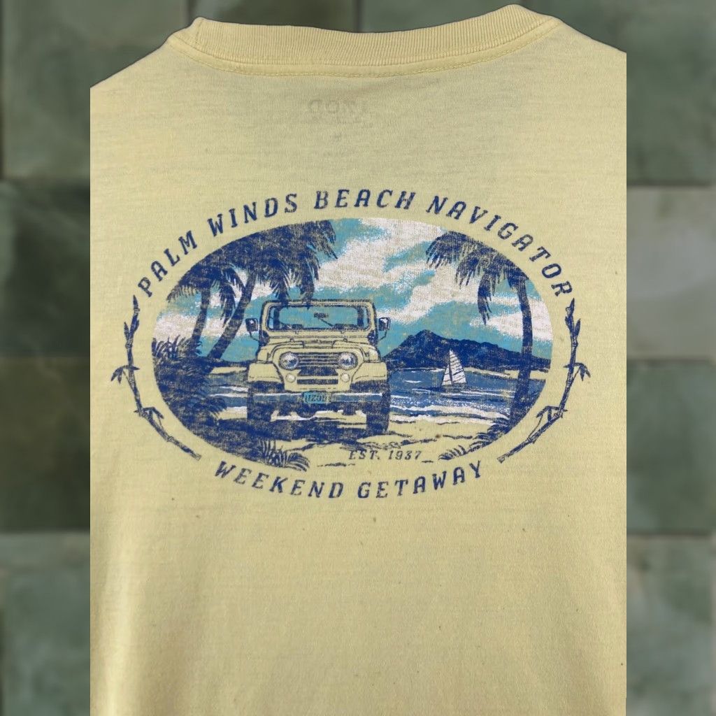 Jeep IZOD Saltwater Shirt Mens Medium Yellow Palm Winds Beach Navigator Jeep Size US M / EU 48-50 / 2 - 1 Thumbnail