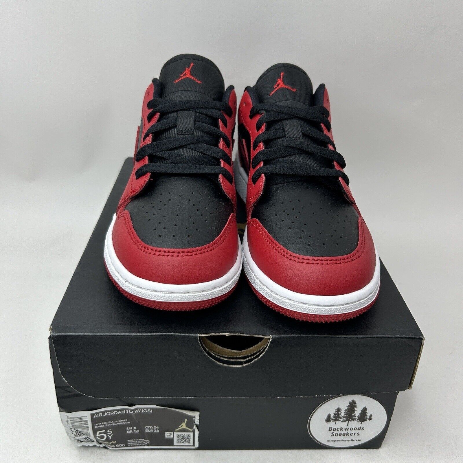 Nike Nike Shoes Air Jordan 1 Low GS “Gym Red/Reverse Bred” 2023 Size US 7 / IT 37 - 2 Thumbnail