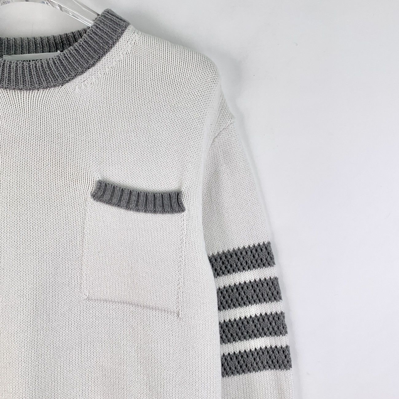 Thom Browne Thom Browne Off-white Long Sleeve Knit Sweater K26WX Size XS / US 0-2 / IT 36-38 - 3 Thumbnail