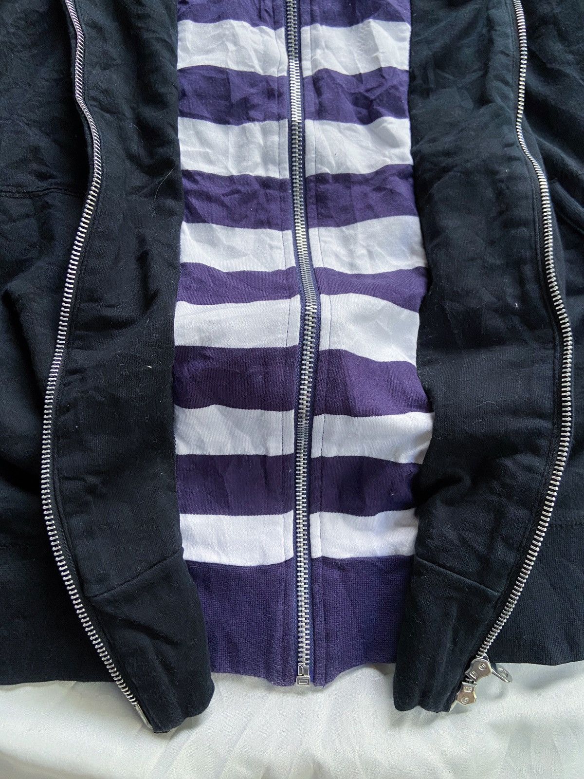 Beauty Beast DESIO DOUBLE LAYER STRIPED ZIP HOODIE Size US M / EU 48-50 / 2 - 6 Thumbnail