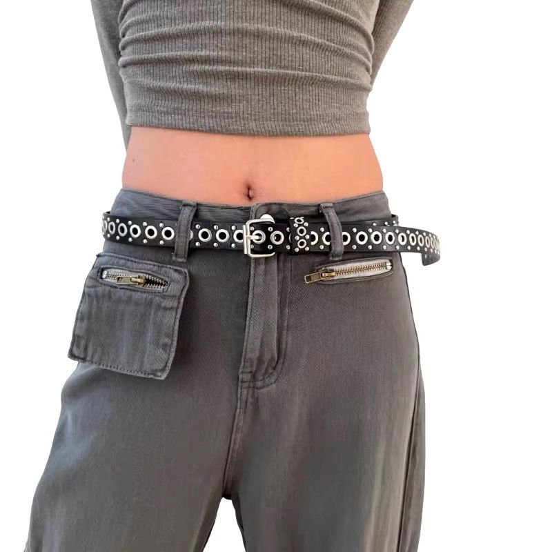 Japanese Brand × Vintage Outdoor y2k Punk PU leather hole belt Size ONE SIZE - 3 Thumbnail
