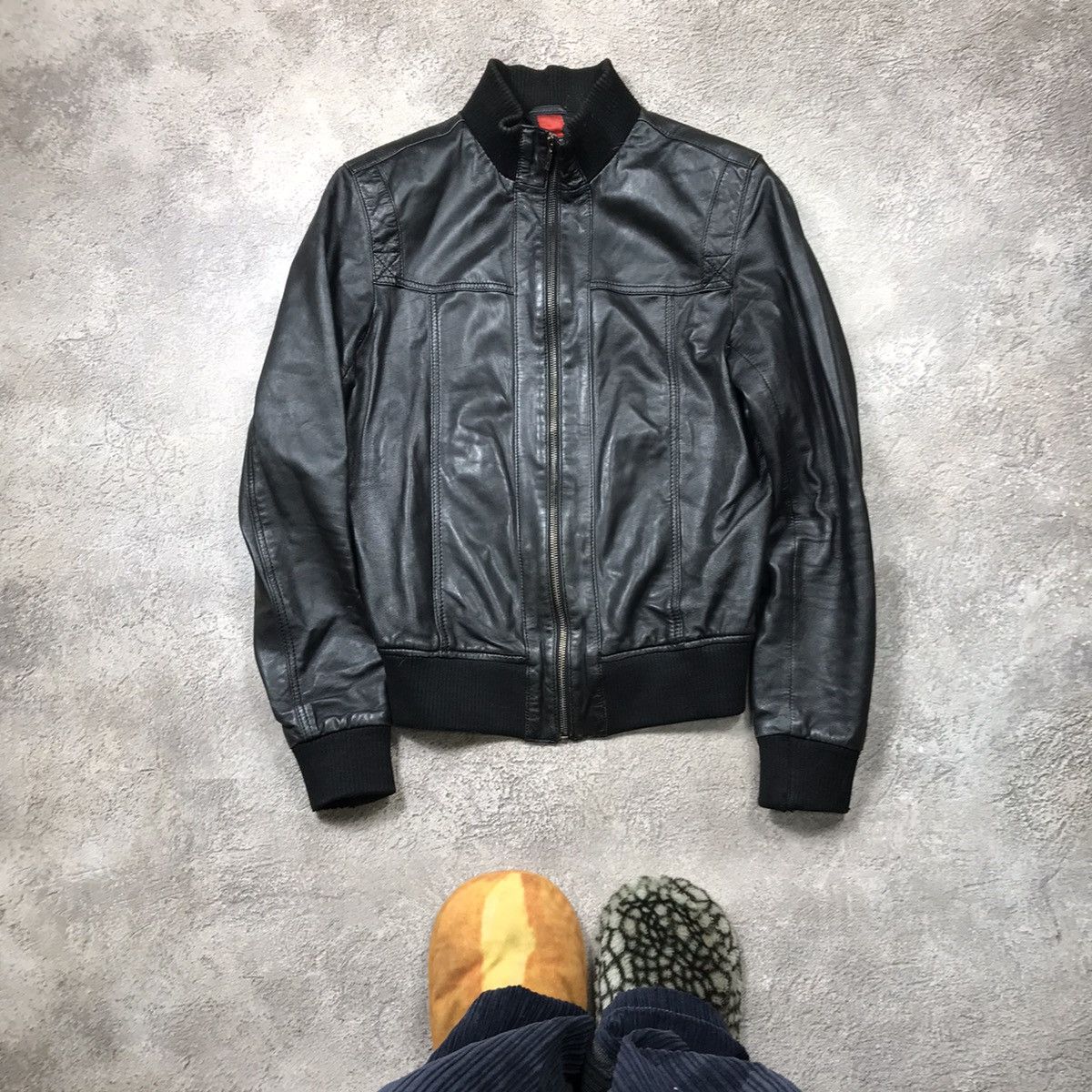 VINTAGE Y2K LEATHER JACKET JAPAN CASUAL STREETWEAR 90s