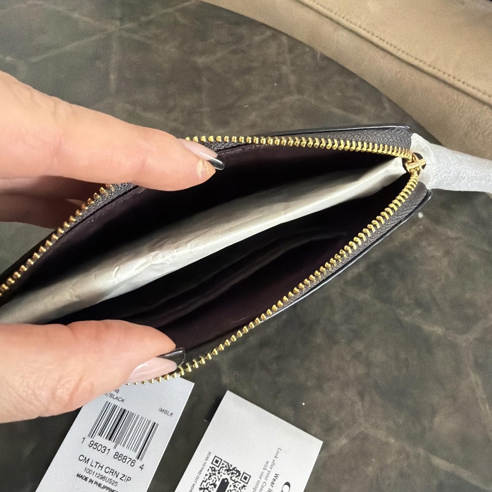 Coach Coach Leather Corner Zip Wristlet Monogram Print NWT Size ONE SIZE - 6 Thumbnail