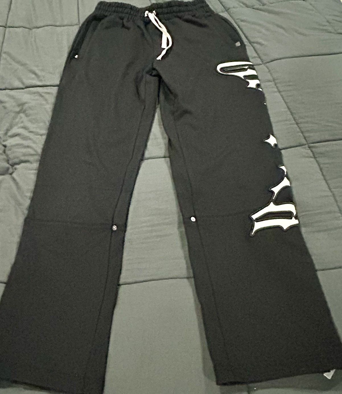 Godspeed Godspeed Mens OG Logo Sweatpants Black/Silver Satin LG Size US 34 / EU 50 - 1 Thumbnail