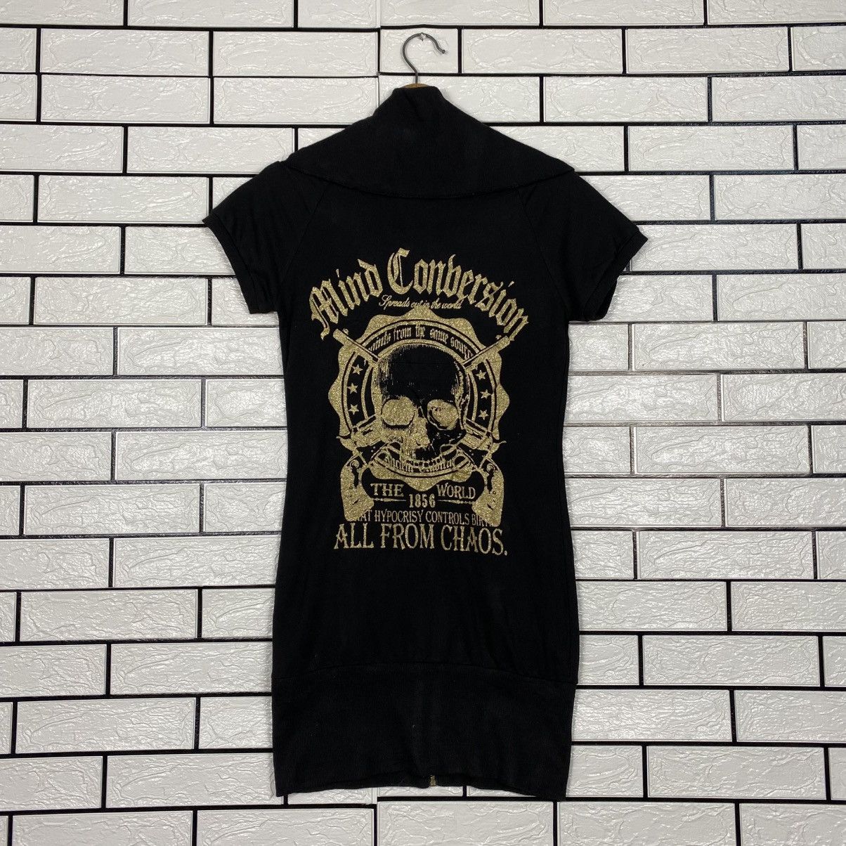 Japanese Brand 📌Full Zipper Sweater Punk Design Bondage Bones Design Size US L / EU 52-54 / 3 - 9 Thumbnail