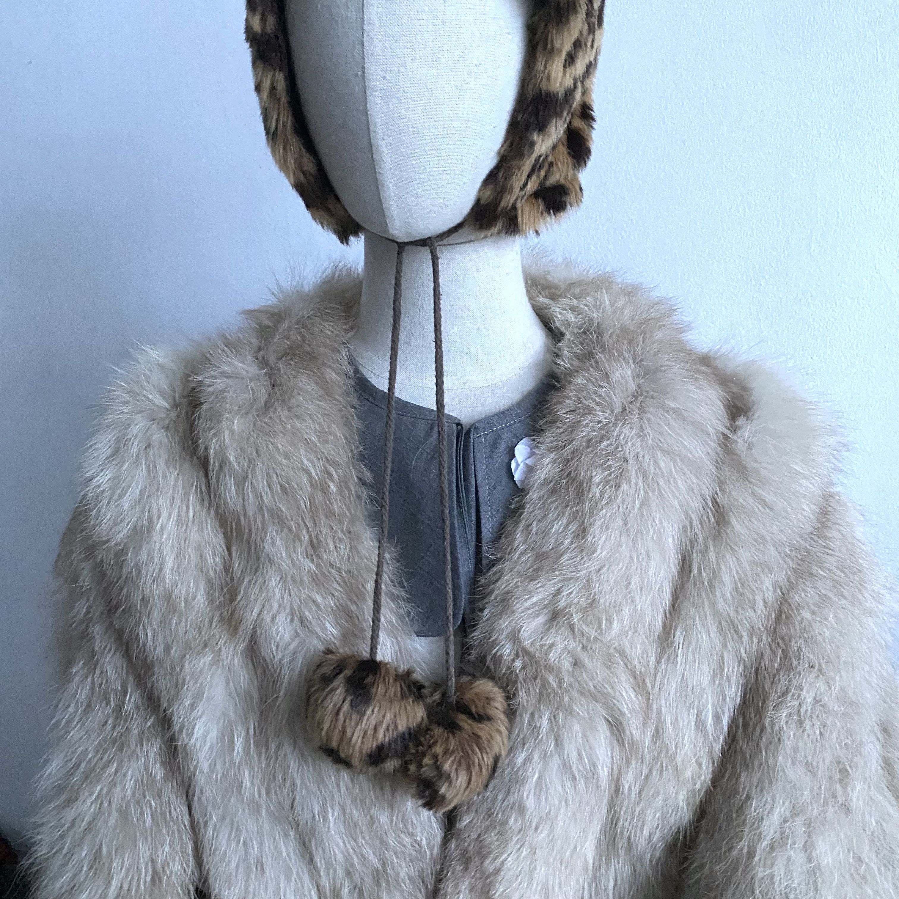 If Six Was Nine Vintage 2000s Y2K Leopard Faux Fur Hat Ushanka Size ONE SIZE - 3 Thumbnail