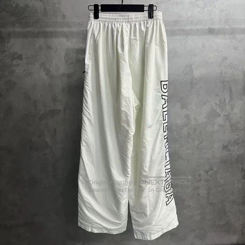 Balenciaga Balenciaga White Logo Wide-Leg Casual Pants. Size US 26 / EU 42 - 2 Thumbnail
