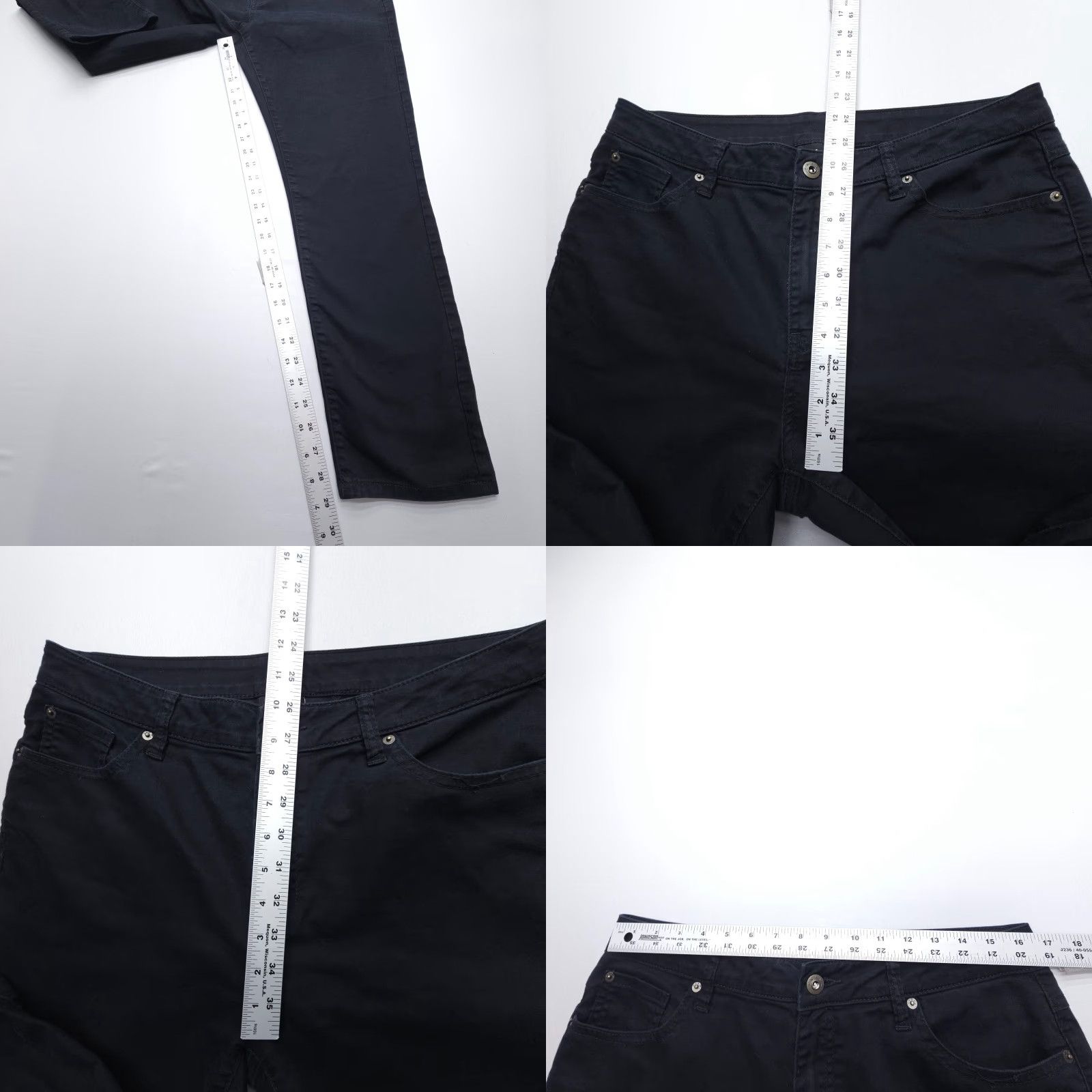 Prana PrAna Kayla High Rise Jeans Womens Size 12 Black Organic Cotton Stretch Denim 5-Pocket Size 34" / US 12 / IT 48 - 8 Thumbnail