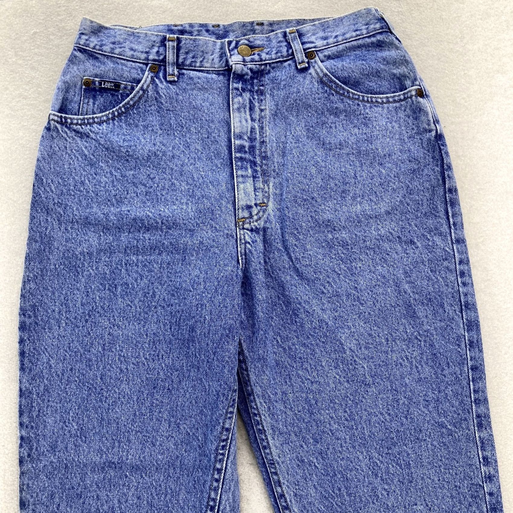 Lee VINTAGE Lee Jeans Womens 14P Petite Blue Relaxed Riders Tapered Ankle Denim USA 90s Size 36" / US 14 / IT 50 - 3 Thumbnail