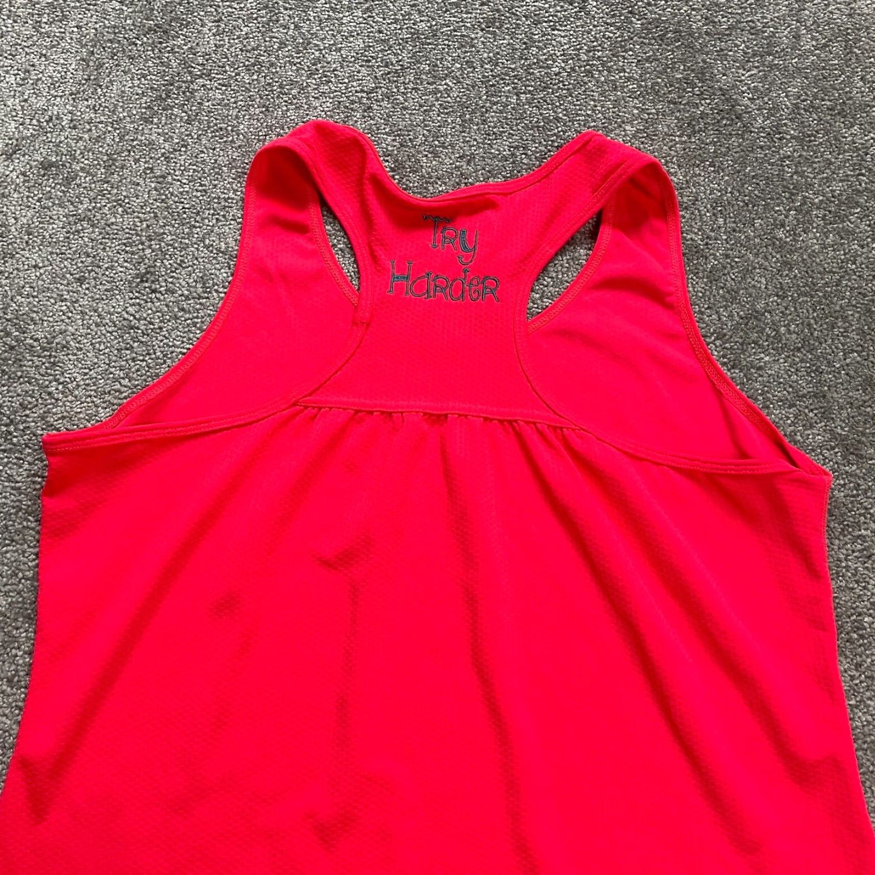 Vintage Unbranded Tank Womens Large Neon Orange Racerback Active Athletic Top Size L / US 10 / IT 46 - 3 Thumbnail