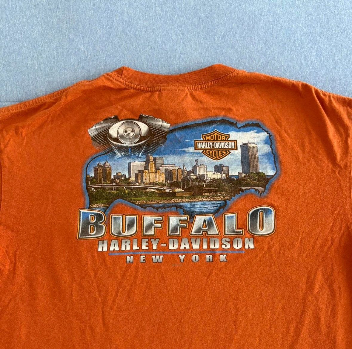 Harley Davidson × Vintage Vintage Harley Davidson Buffalo New York T-Shirt Size US XL / EU 56 / 4 - 1 Thumbnail