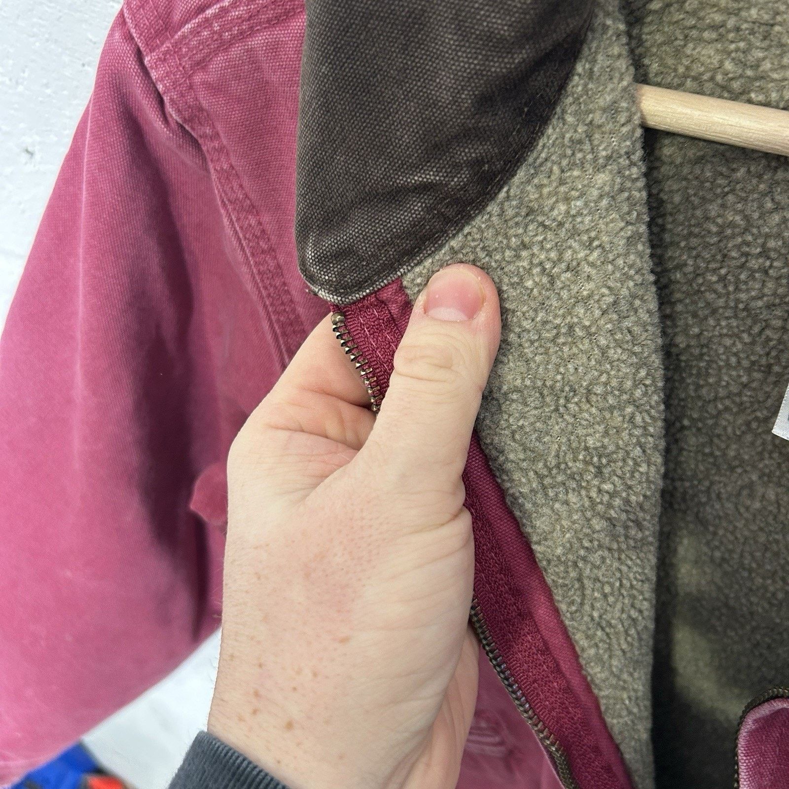 Carhartt Y2K Carhartt Sherpa-Lined Detroit Jacket “Raspberry” WJ097 Size S / US 4 / IT 40 - 15 Thumbnail