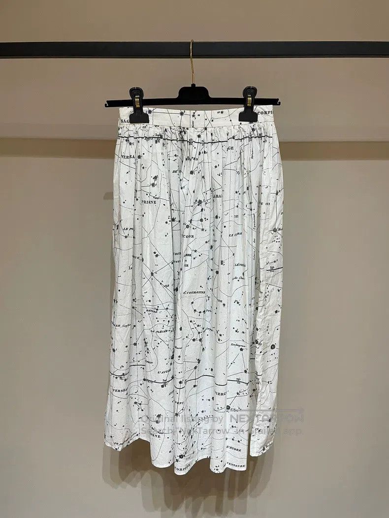 Dior Dior Constellation pattern white long skirt half skirt Size 42" / US 20 - 5 Thumbnail