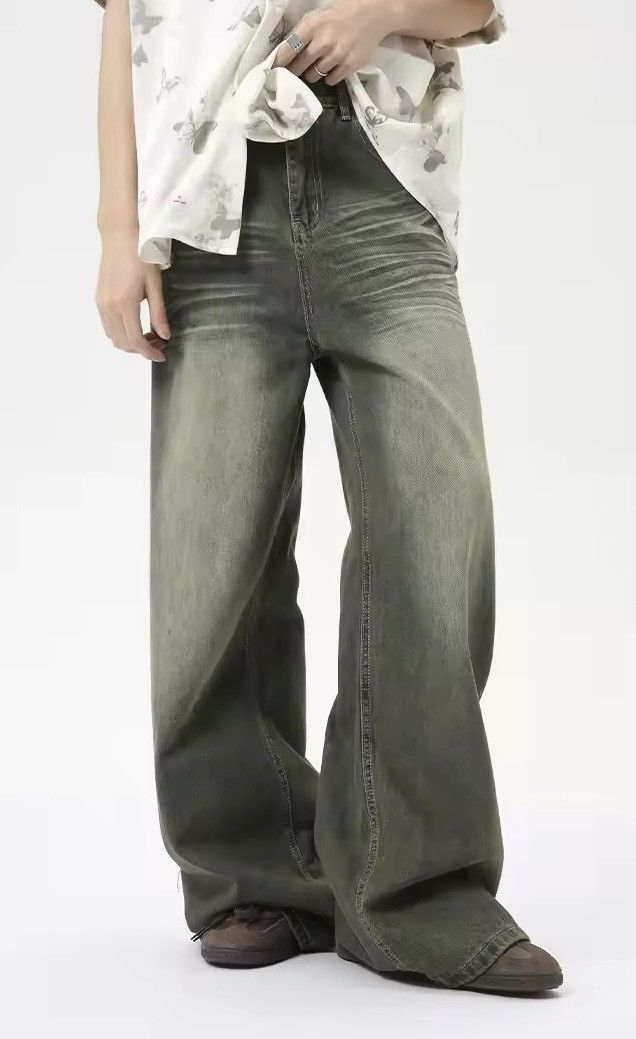 Japanese Brand × Jean Solid Color Simple Style Baggy Jeans Daily Size US 33 - 4 Thumbnail