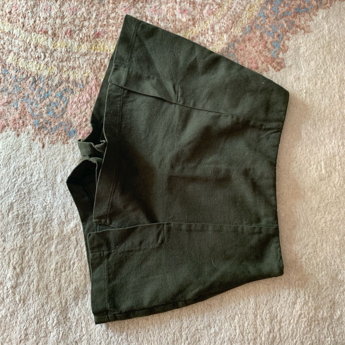 Zara NEW Zara Dark Green Denim Mini ‘Skort’ Y2K Style Size 27" / US 4 / IT 40 - 8 Thumbnail