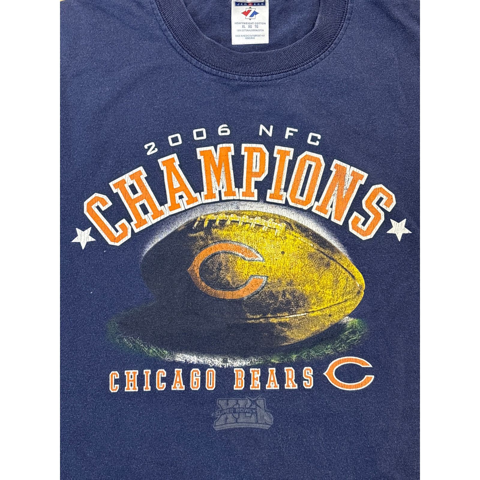 Jerzees 2006 NFC champions Chicago Bears Super Bowl XLI XL shirt Size US XL / EU 56 / 4 - 2 Thumbnail