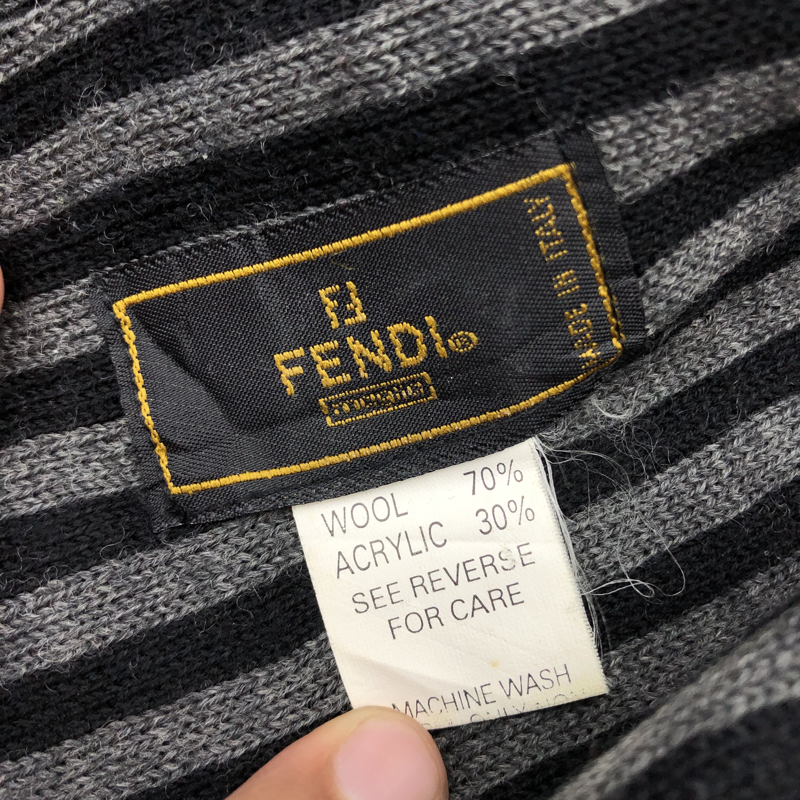 Fendi Vintage Fendi Scarf Fendi Zucca Monogram Muffler Wool Scarve Size ONE SIZE - 7 Thumbnail