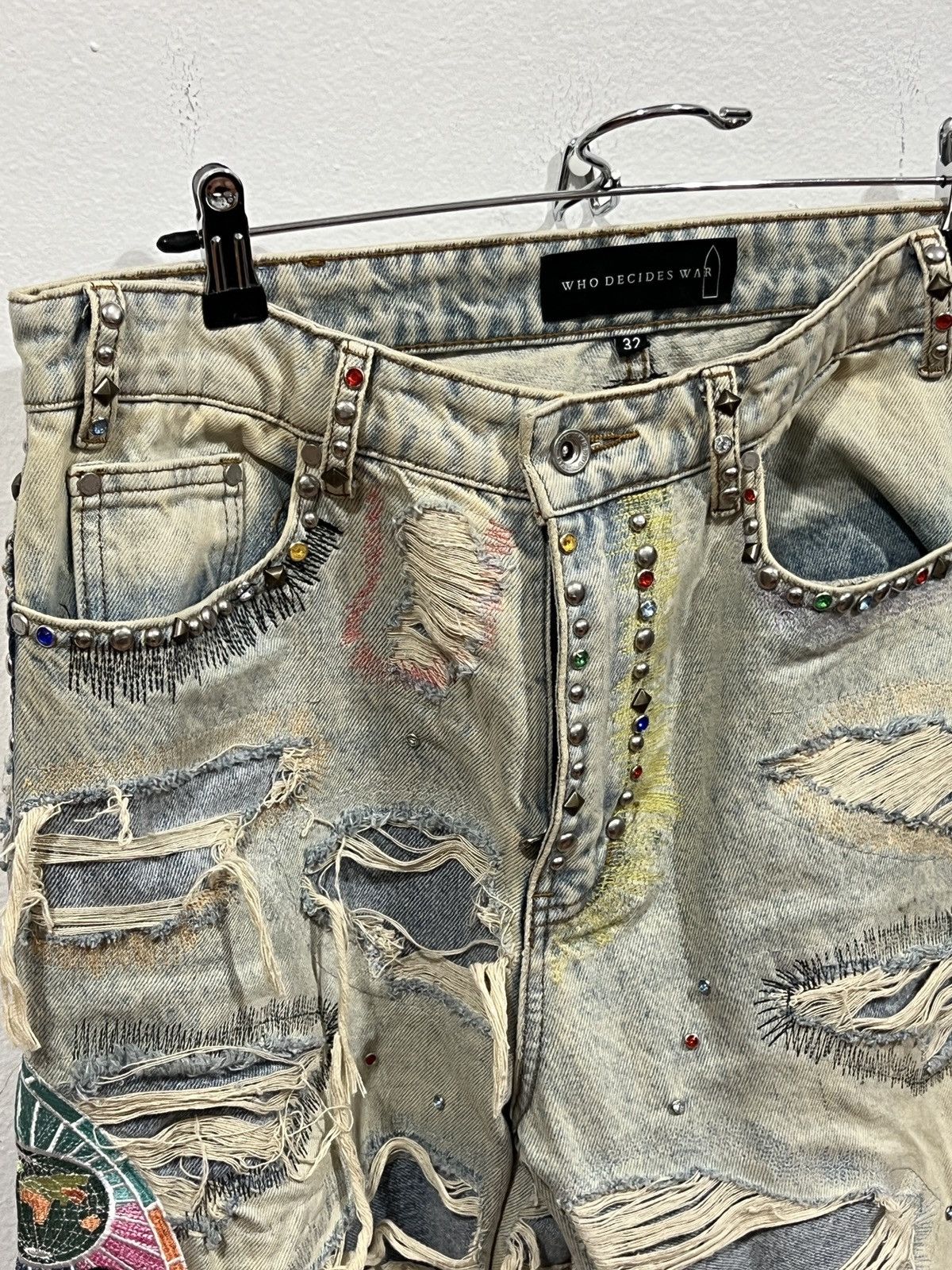 Who Decides War Who Decides War Studded Glass Denim Size US 32 / EU 48 - 2 Thumbnail
