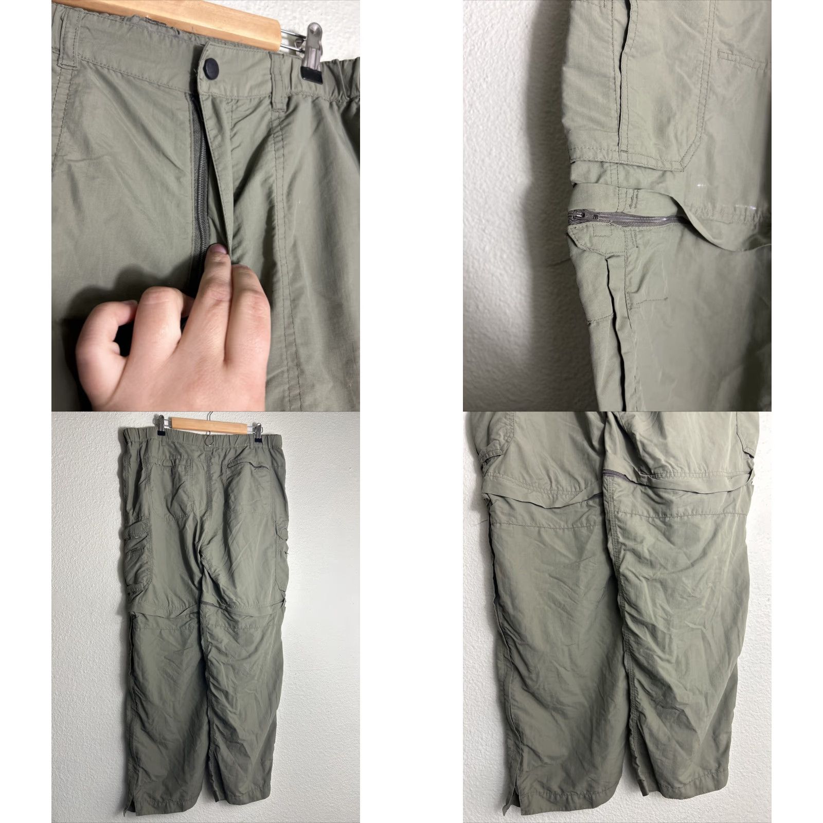 Vintage REI Mens XL Convertible Cargo Pants Olive UPF 50+ 40x32 Hole Green Cargo Pants Mens XL Size US 36 / EU 52 - 8 Thumbnail