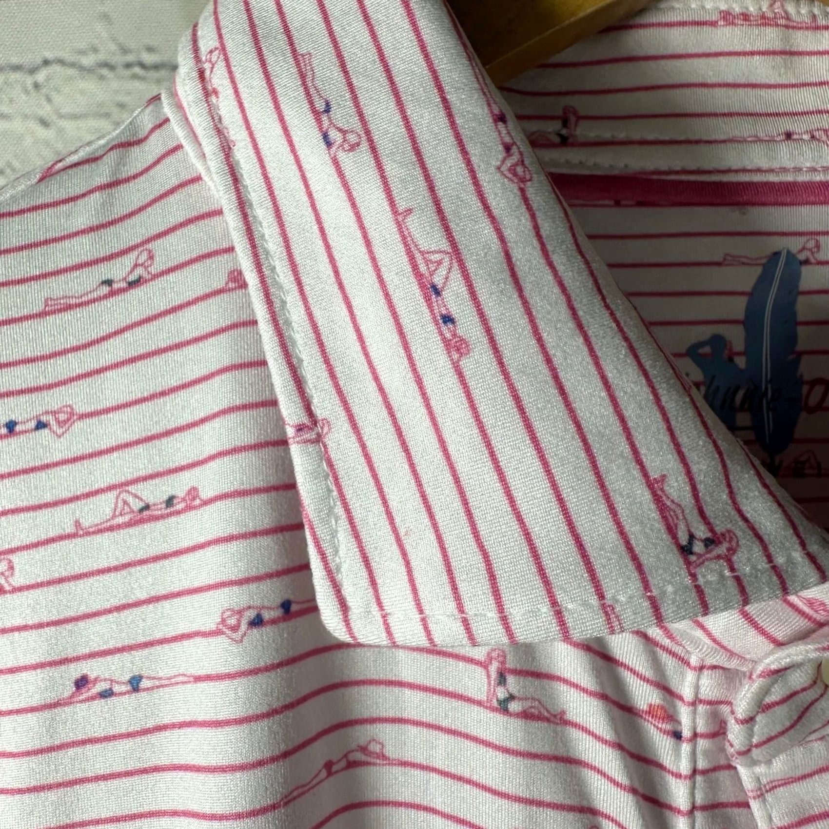 johnnie-O VINTAGE? No. Johnnie-O Pink White Striped Sunbather Polo Shirt XL Logo Embroidered Short Sleeve Golf Beach Casual Activewear Shirt Size US XL / EU 56 / 4 - 2 Thumbnail