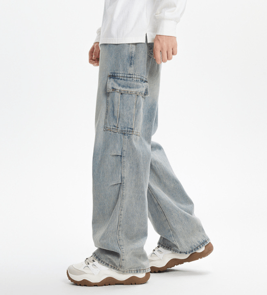Japanese Brand × Jean Japanese retro cleanfit washed distressed cargo jeans Size US 32 / EU 48 - 4 Thumbnail