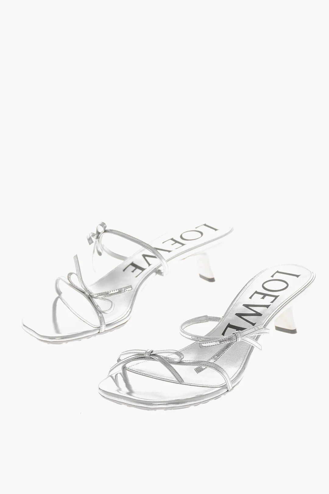Versace og1mm0426 Lamé Leather Sandals in Silver Size US 7 / EU 40 - 3 Thumbnail