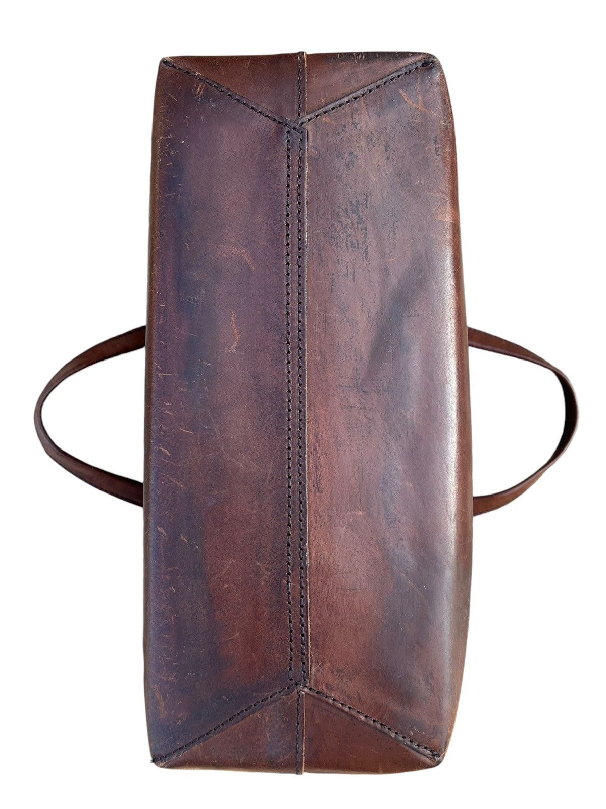 Japanese Brand × Leather Vintage DAKOTA Japan Patina Solid Leather Tote Bag Size ONE SIZE - 19 Thumbnail