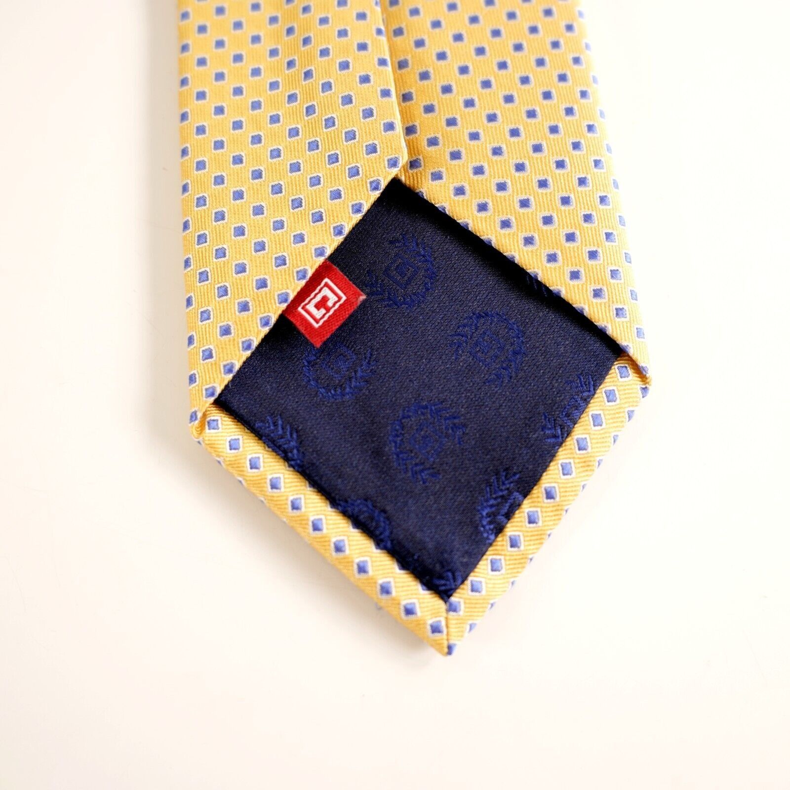 Chaps Chaps Yellow Blue Geometric Woven Silk Tie Size ONE SIZE - 4 Thumbnail