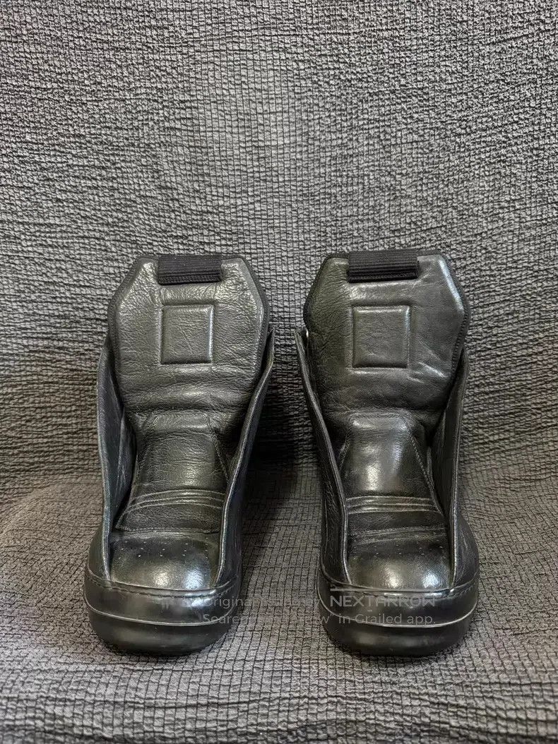 Rick Owens RICK OWENS Pure Black Leather Open-toe High-top Aviator Sh Size US 6 / EU 39 - 6 Thumbnail