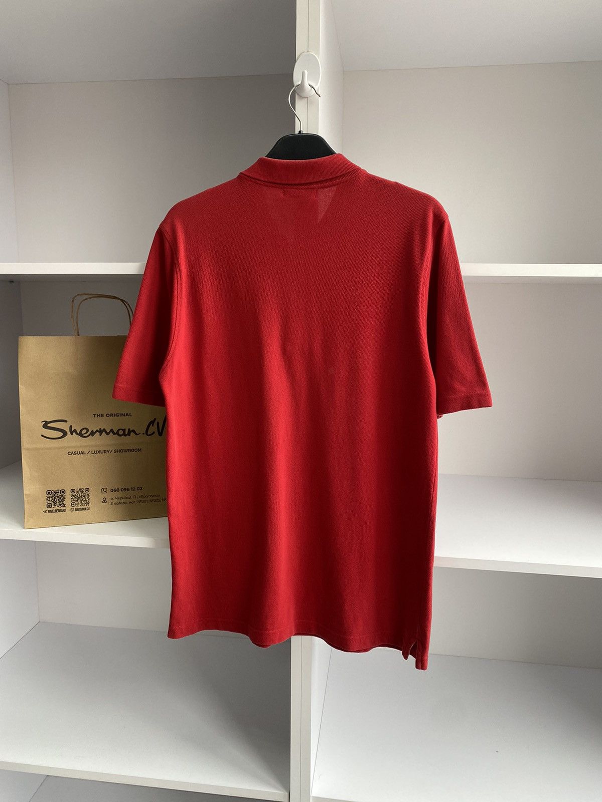 Burberry × Vintage Vintage Burberry Red Polo T-Shirt Size US S / EU 44-46 / 1 - 13 Thumbnail