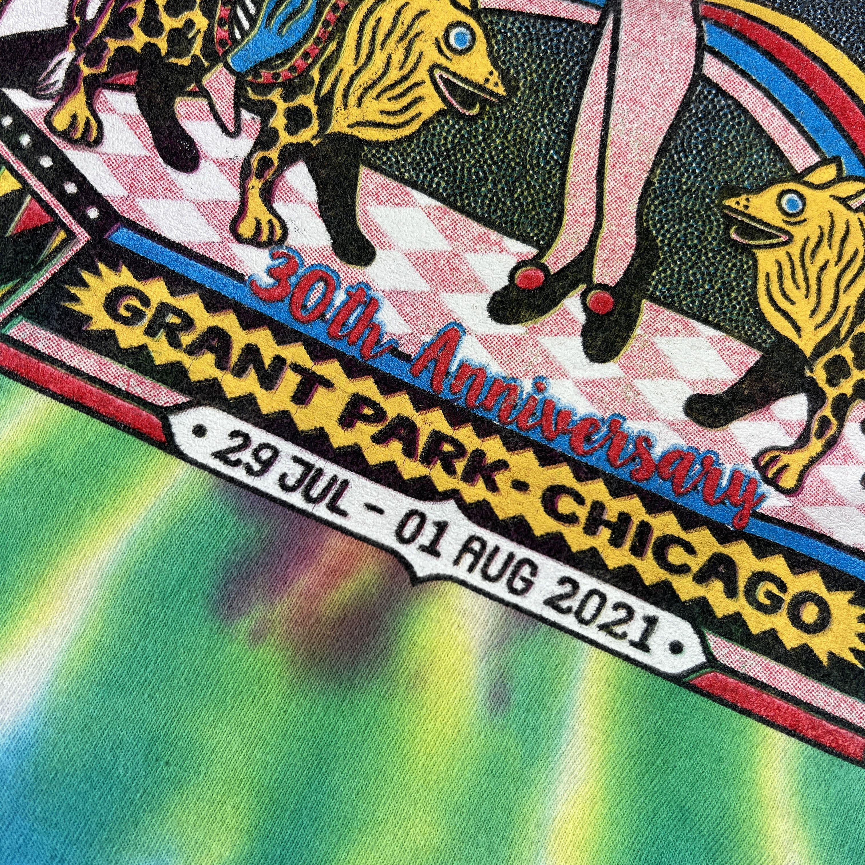 Other Lollapalooza 30 Anniversary Shirt Blue Tie Dye Short Sleeve Size US XL / EU 56 / 4 - 3 Thumbnail