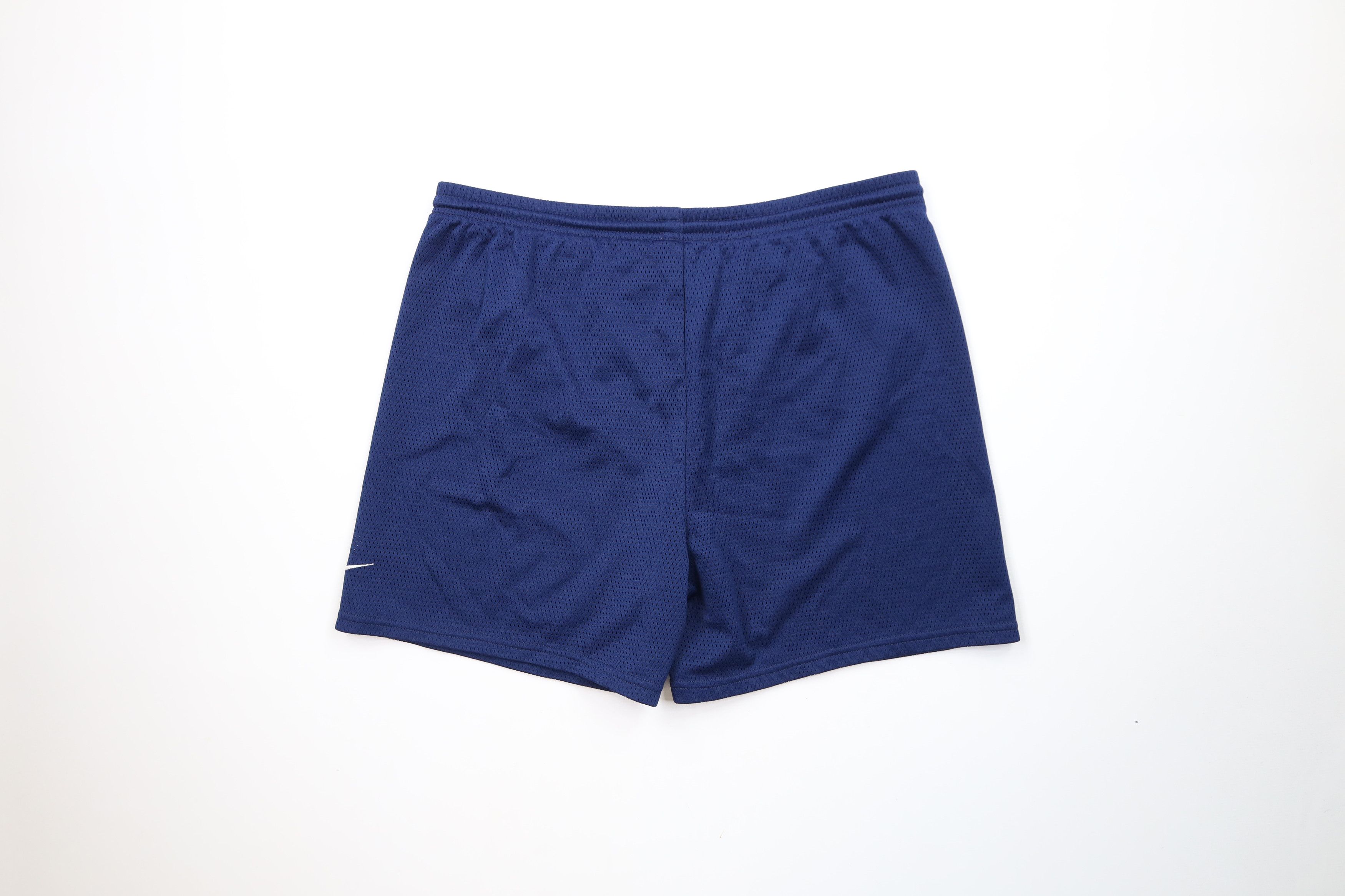 Nike × Vintage Vintage 90s Nike Mini Swoosh Above Knee Shorts Blue Mesh 5" Size US 36 / EU 52 - 8 Thumbnail
