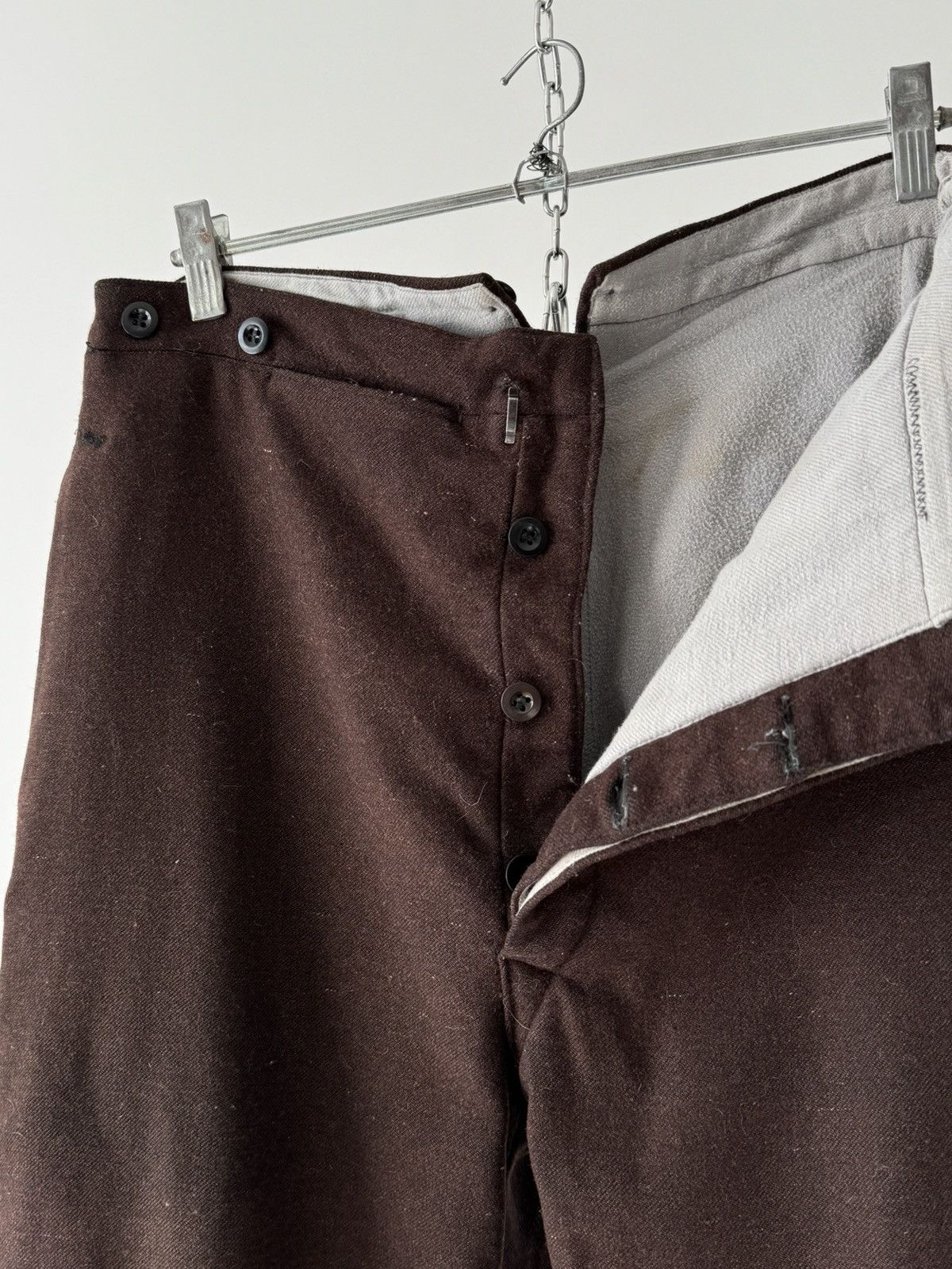 Japanese Brand Antique ≈1920s French Workwear ‘Boro’ Faded Winter Pants Size US 32 / EU 48 - 5 Thumbnail
