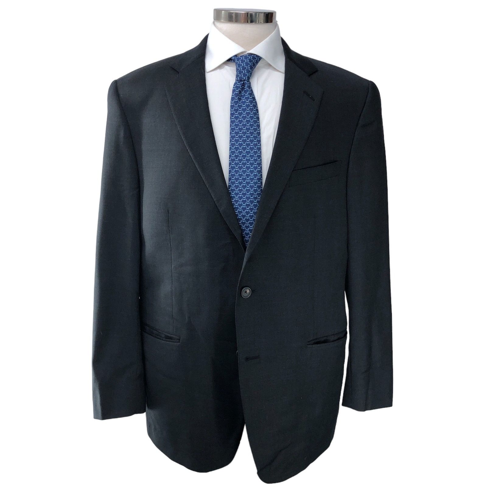 Hart Schaffner Marx Hart Schaffner Marx Mens 44R Sport Coat Gray 2 Button USA Size 44R - 12 Thumbnail